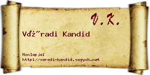 Váradi Kandid névjegykártya